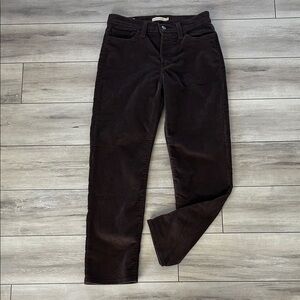 Levi's Premium WEDGIE STRAIGHT brown corduroy pants size 28